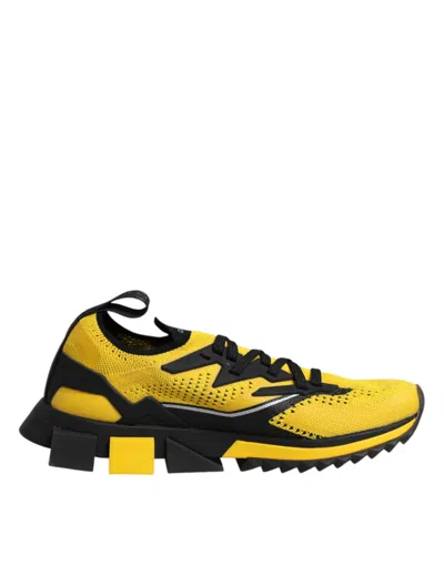 Dolce & Gabbana Yellow Sorrento Sport Stretch Sneakers Shoes