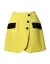 Dolce & Gabbana Yellow Wool Buttoned High Waist Mini Skirt In Yellow