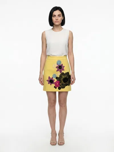 Dolce & Gabbana Yellow Wool Mini Women's Skirt