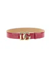 Dolce & Gabbana Adjustable Thin Belt With Gold-tone Buckle And Smooth Finish