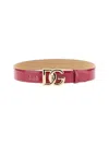 Dolce & Gabbana Adjustable Thin Belt With Gold-tone Buckle And Smooth Finish