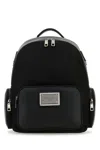 Dolce & Gabbana Men Black Fabric And Leather Backpack