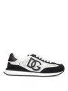Dolce & Gabbana Black And White Low Top With Lace Details And Dg Patch On The Side In Black