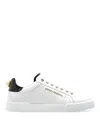 Dolce & Gabbana White Low Top Sneakers With Logo Lettering On The Tongue And Logo Detail On The Heel In Leather Woma In White