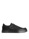Dolce & Gabbana Round Toe Leather Low Top Sneakers