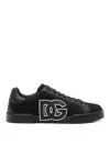 Dolce & Gabbana Light Strobel Sneaker In Canvas And Leather Color Black With Logo In Black