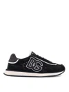 Dolce & Gabbana Dg Cushion Lace-detailed Suede Sneakers Shoes In Black
