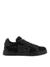 Dolce & Gabbana 'strobel Lace Overlay Round Toe Sneakers' In Black