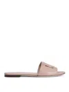 Dolce & Gabbana Piink Leather Millennials Flats In Nude & Neutrals