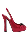 Dolce & Gabbana Satin Pumps With Platform Sole And Bow Detail