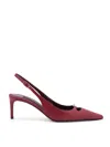 Dolce & Gabbana Bordeaux Slingback Pumps With Medium Stiletto Heel And Logo Plaque On The Front In Patent Leather Wo