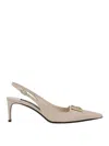 Dolce & Gabbana 60mm Logo-plaque Slingback Pumps In Neutral