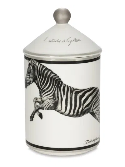 Dolce & Gabbana Zebra Lychee Mulberry Candle In White