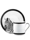Dolce & Gabbana Zebra-motif Porcelain Espresso Set In White
