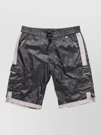 Dolce & Gabbana Zebra Pattern Deep V Neck Shorts In Black