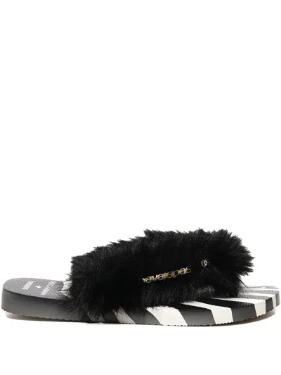 Dolce & Gabbana Zebra-print Faux-fur Sandals