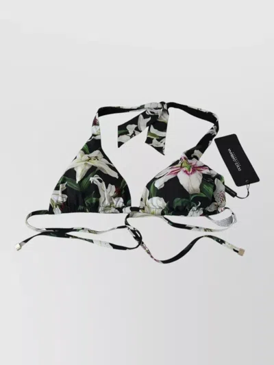 Dolce & Gabbana Zebra Print Halter Neck Slip Briefs In Multi