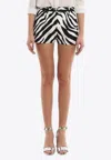 Dolce & Gabbana Zebra Print Mini Shorts In Monochrome