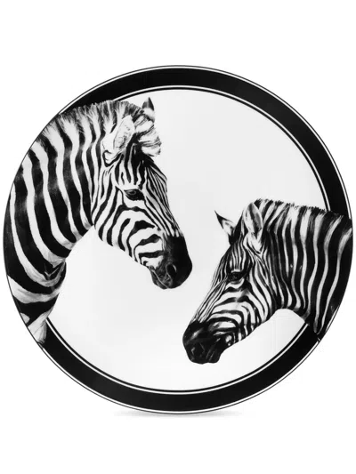 Dolce & Gabbana Zebra-print Porcelain Charger Plate (31cm) In White