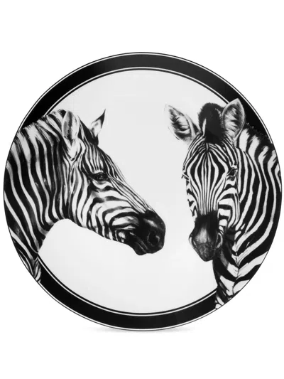 DOLCE & GABBANA ZEBRA-PRINT PORCELAIN DINNER PLATES (SET OF 2)