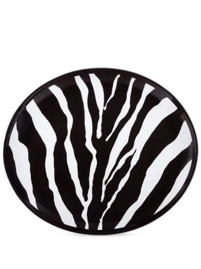 Dolce & Gabbana Porzellanteller Mit Zebra-print In White