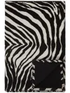 Dolce & Gabbana Zebra-print Rectangular Blanket In Black