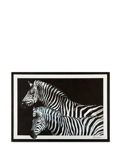 Dolce & Gabbana Zebra-print Set Of Thirty-six Placemats In Black