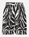 Dolce & Gabbana Zebra-print Twill Pajama Shorts In Multicolor