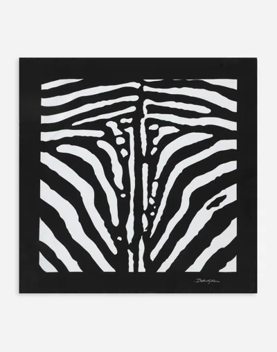 Dolce & Gabbana Zebra-print Twill Scarf (50 X 50) In Multicolor
