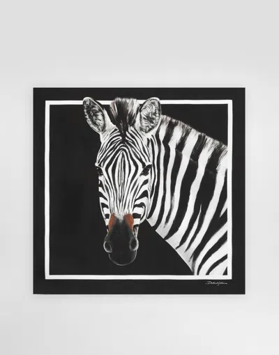 Dolce & Gabbana Zebra-print Twill Scarf (70 X 70) In Multicolor