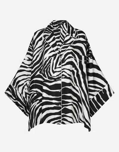 Dolce & Gabbana Zebra-print Twill Shirt In Multicolor