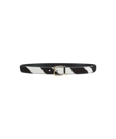 Dolce & Gabbana Zebra-pattern Belt In Black