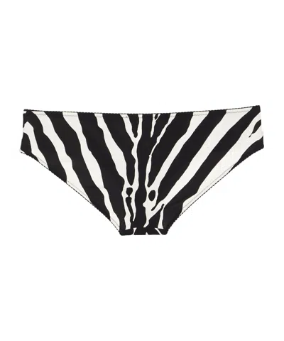 Dolce & Gabbana Zebra-print Briefs In Black