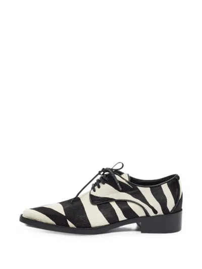 Pre-owned Dolce & Gabbana Zebra-print Derby Shoes In White