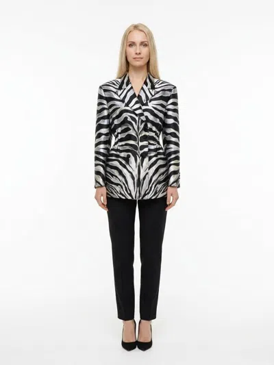 Dolce & Gabbana Zebra-print Silk Blazer In Multicolor