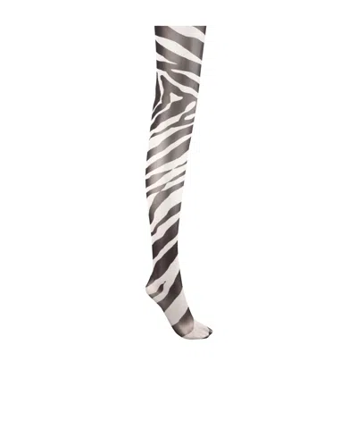 Dolce & Gabbana Zebra-print Socks In Gray