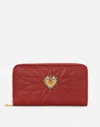 Dolce & Gabbana Zip-around Devotion Wallet In Red