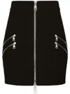 Dolce & Gabbana High Waist Zip Front Miniskirt In Black