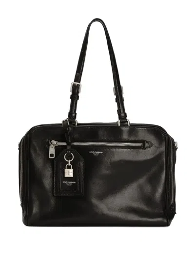 Dolce & Gabbana Zip-fastening Buckle Messenger Bag In Black