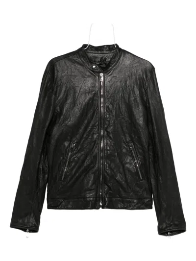 Dolce & Gabbana Zip-fastening Lambskin Leather Jacket In Black