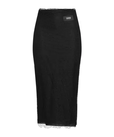 Dolce & Gabbana Zip Fastening Pencil Skirt In Black