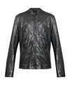 Dolce & Gabbana Zip Leather Jacket In Animal Print