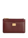 Dolce & Gabbana Zip Logo-plaque Wallet In Burgundy