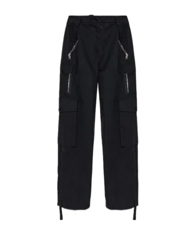 Dolce & Gabbana Zip-pocket Cargo Trousers In Black