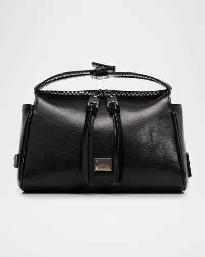 Dolce & Gabbana Zip-top Leather Top-handle Bag In Black