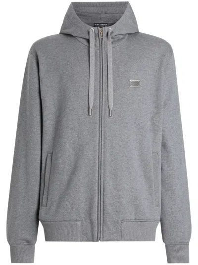 Dolce & Gabbana Cotton Hoodie In Grey