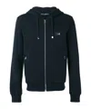 Dolce & Gabbana Zip-up Cotton Hoodie In Navy Blue
