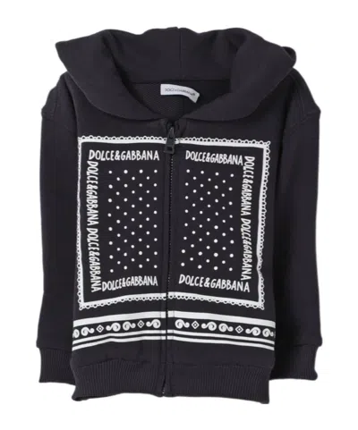 Dolce & Gabbana Zip-up Hoodie In Black