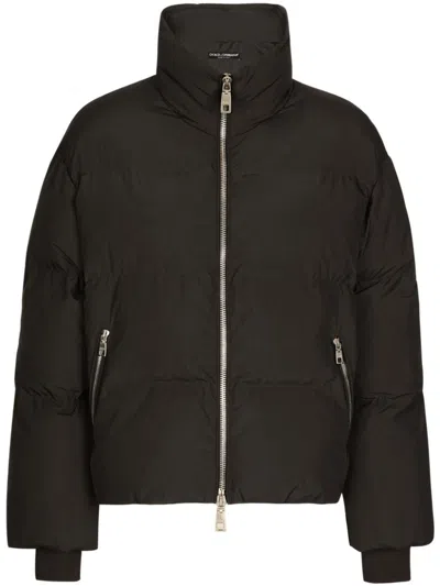 Dolce & Gabbana Black Short Nylon Down Jacket
