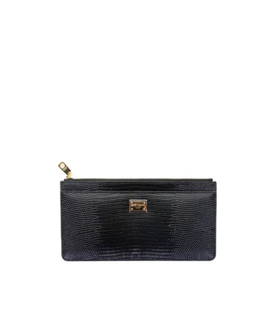 DOLCE & GABBANA ZIP-TOP LEATHER WALLET